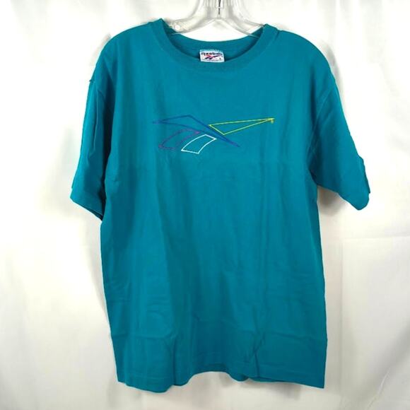 Vintage Single Stitch Reebok L T-Shirt Retro Made in USA - Picture 1 of 6